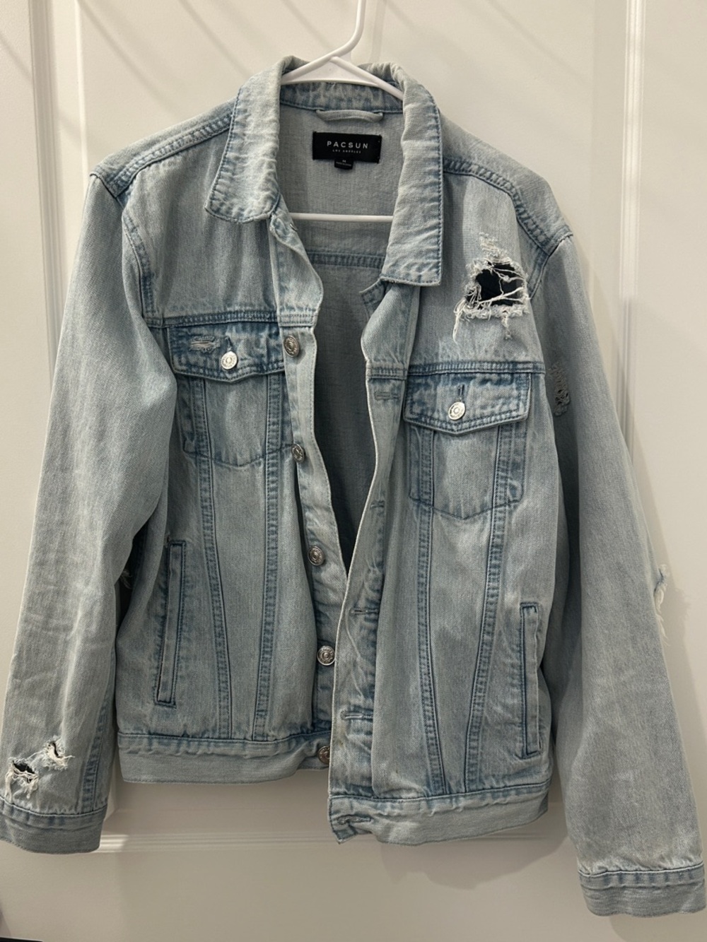 PacSun Light Blue Distressed Denim Jacket